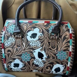 Artistic Brown and Turquoise Tote Bag